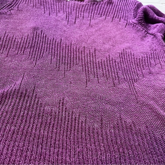 Eileen Fisher Women’s 100% Linen Boat Neck Top in Magenta size Petite Large - Picture 4 of 9